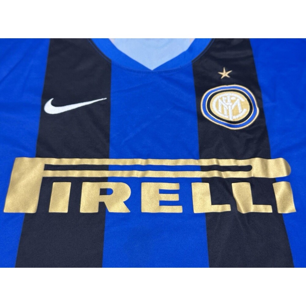 NikeFIT Inter Milan 2008-09 Home Soccer Jersey Size Large Black Blue 339842-490 - Picture 6 of 15